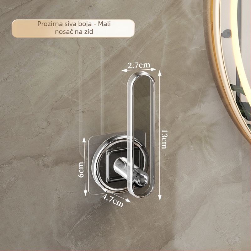 Držač za ručnike - Zidni sustav za pohranu s L-oblikom kuka, plastični, sjajna površina, nosivost 5 kg
