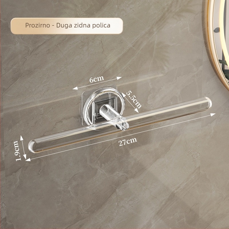 Držač za ručnike - Zidni sustav za pohranu s L-oblikom kuka, plastični, sjajna površina, nosivost 5 kg