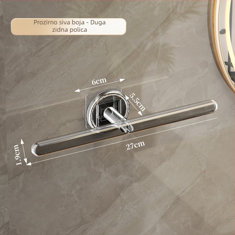 Držač za ručnike - Zidni sustav za pohranu s L-oblikom kuka, plastični, sjajna površina, nosivost 5 kg