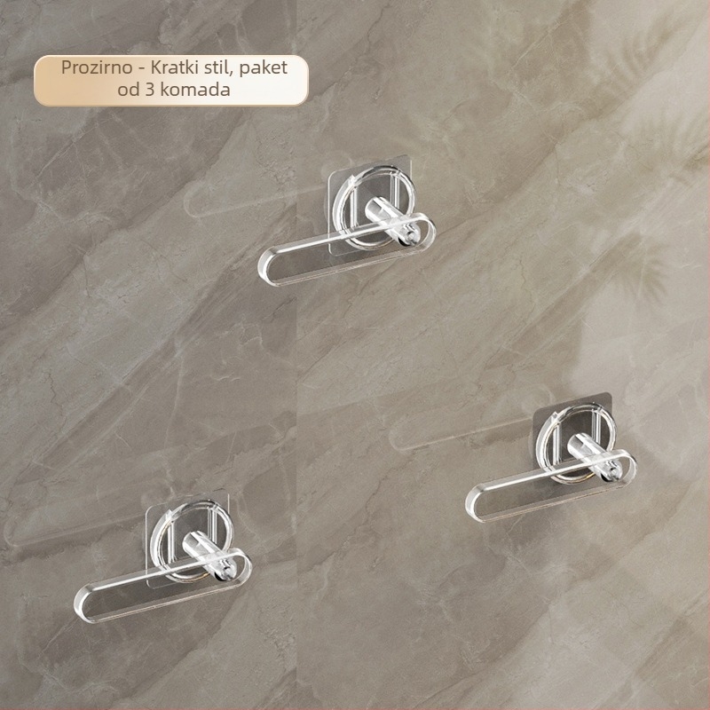 Držač za ručnike - Zidni sustav za pohranu s L-oblikom kuka, plastični, sjajna površina, nosivost 5 kg