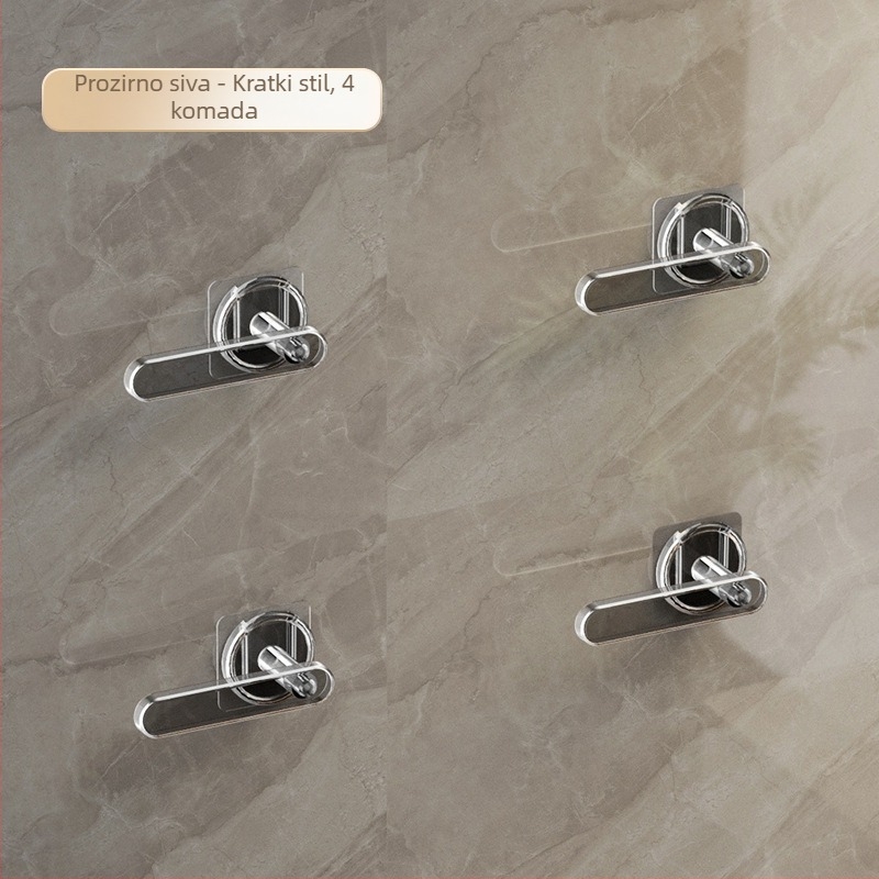 Držač za ručnike - Zidni sustav za pohranu s L-oblikom kuka, plastični, sjajna površina, nosivost 5 kg