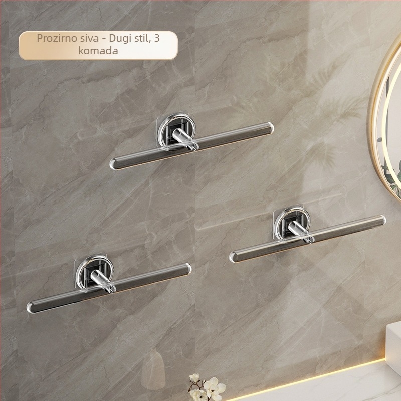 Držač za ručnike - Zidni sustav za pohranu s L-oblikom kuka, plastični, sjajna površina, nosivost 5 kg