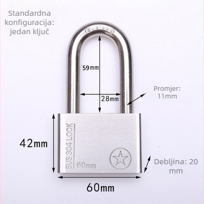 Katnica od 304 nehrđajućeg čelika, otporan na krađu i vodootporan, ravno otvaranje, model Sbe, moderan minimalistički dizajn