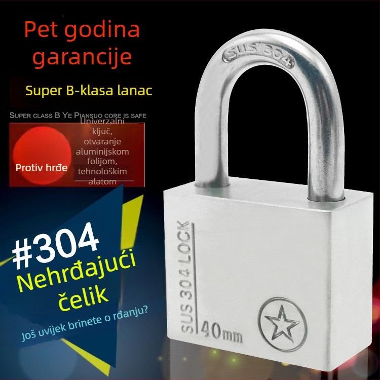 Katnica od 304 nehrđajućeg čelika, otporan na krađu i vodootporan, ravno otvaranje, model Sbe, moderan minimalistički dizajn