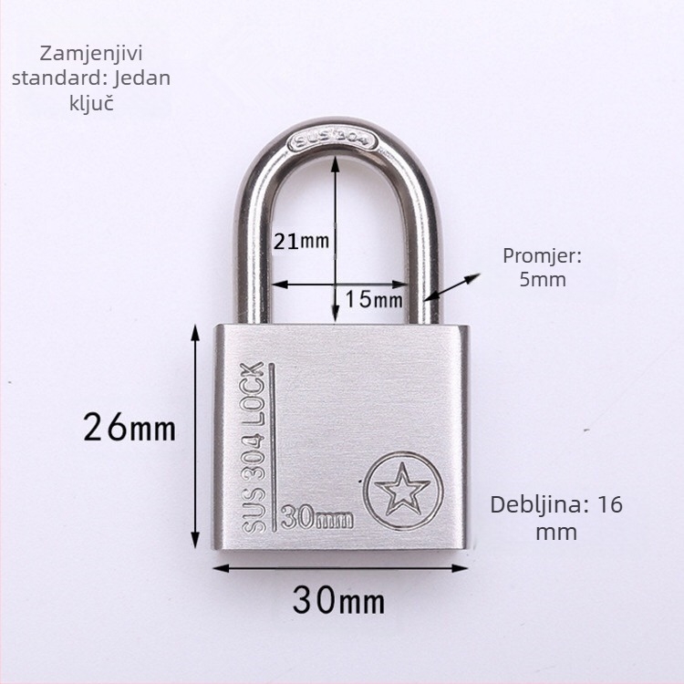 Katnica od 304 nehrđajućeg čelika, otporan na krađu i vodootporan, ravno otvaranje, model Sbe, moderan minimalistički dizajn