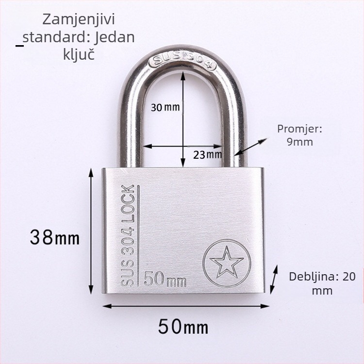 Katnica od 304 nehrđajućeg čelika, otporan na krađu i vodootporan, ravno otvaranje, model Sbe, moderan minimalistički dizajn