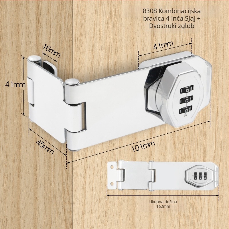 Zinkovasti ormarić zaključavanje Jin Aoding, instalacija bez bušenja, zaključavanje za ladicu/ormar s 90° kutem, model 2023.1.7, dostupna licencirana privatna marka