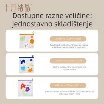 October Crystal Torbe za pohranu pelena za bebe sa zatvaračem na zip i pull-tab, PE materijal, set od 10 komada