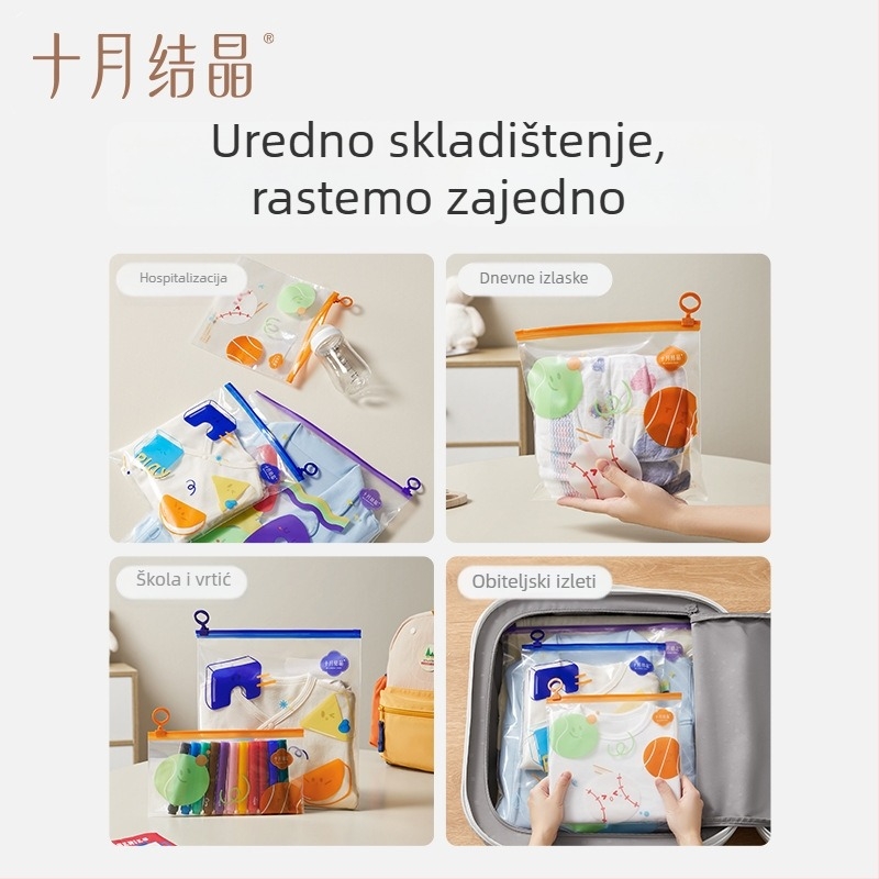 October Crystal Torbe za pohranu pelena za bebe sa zatvaračem na zip i pull-tab, PE materijal, set od 10 komada