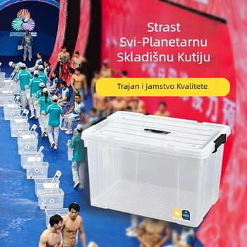 Kutija za pohranu od PP plastike, 20–30 L, s poklopcem, prijenosna, pomična