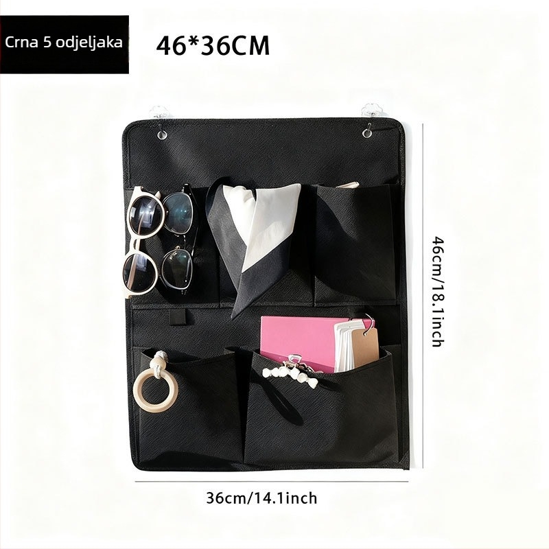 Zidna viseća torba za pohranu garderobe, neproziran netkani materijal, višenamjenski organizator spavaće sobe, pogodan za CD-ove, časopise i razglednice, model iza vrata