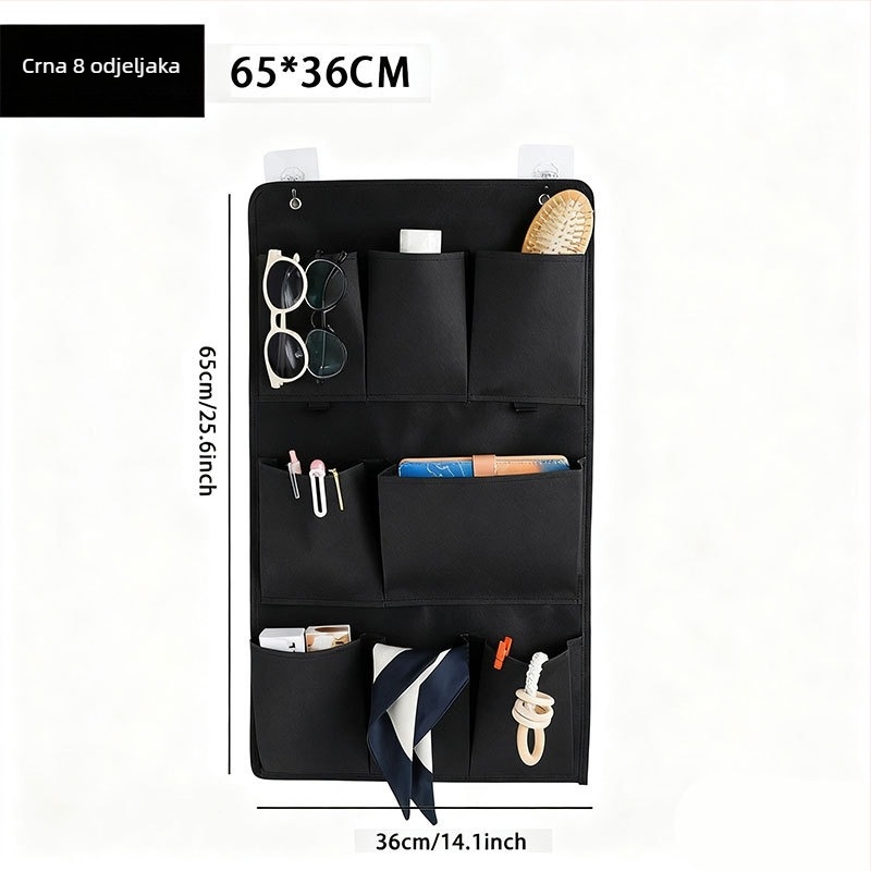 Zidna viseća torba za pohranu garderobe, neproziran netkani materijal, višenamjenski organizator spavaće sobe, pogodan za CD-ove, časopise i razglednice, model iza vrata