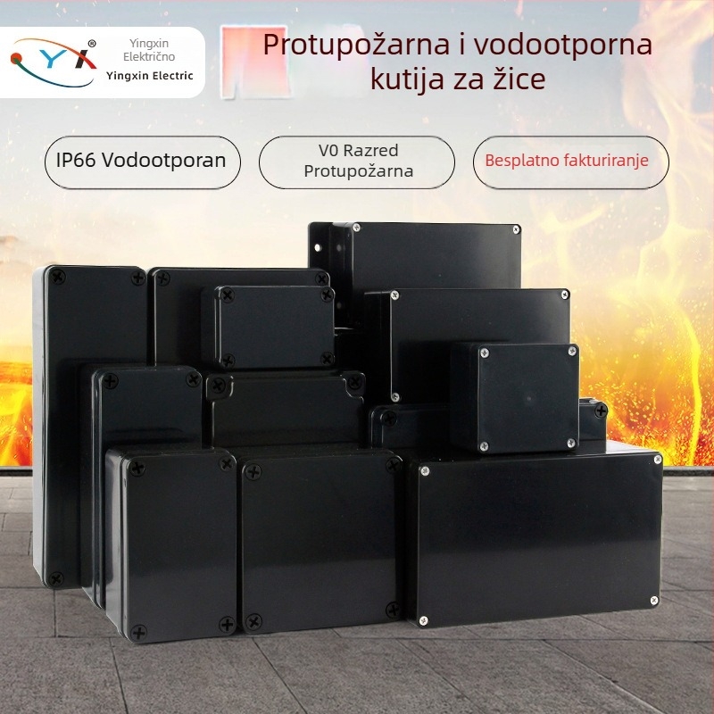 Vanjska vodootporna kutija za spoje od ABS plastike, kućište s V0 otpornošću na plamen