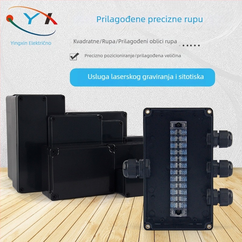 Vanjska vodootporna kutija za spoje od ABS plastike, kućište s V0 otpornošću na plamen