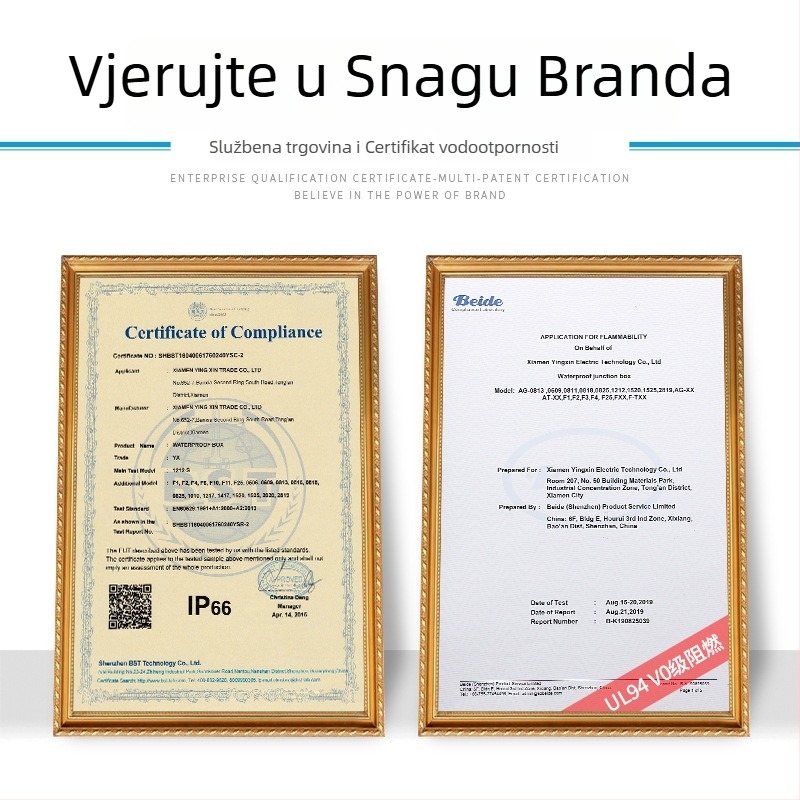 Vanjska vodootporna kutija za spoje od ABS plastike, kućište s V0 otpornošću na plamen