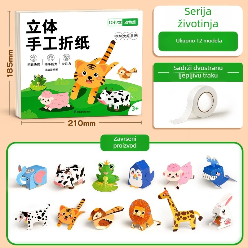 3D origami set za djecu – edukativna papirnata igračka za uzrast 4–6 godina