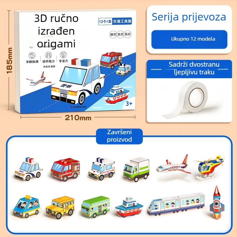 3D origami set za djecu – edukativna papirnata igračka za uzrast 4–6 godina