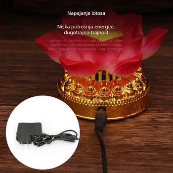 Lotos lampu za štovanje Buddhe — smola; poluručna i polu-mehanička izrada; kategorija: lampa lotosa; namjena: vjerske potrepštine; pakiranje: karton