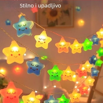 LED dekorativna svjetla s motivima zvjezdica, oblaka i duge za unutarnje i vanjske dekoracije; IP44; baterijsko napajanje; model XX10-101; Sanan optoelectronics čip