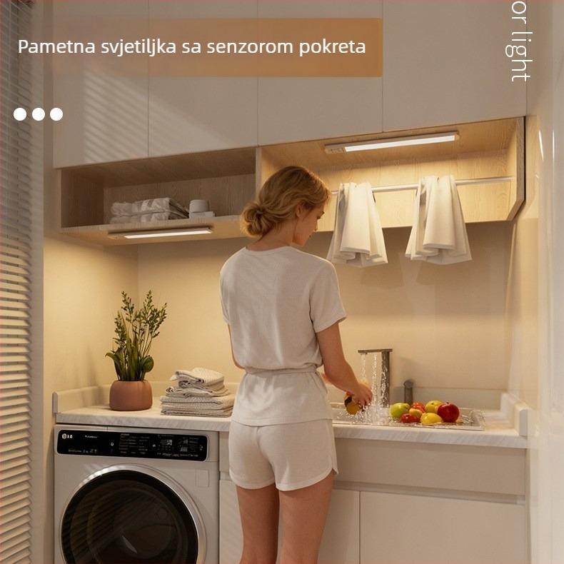 Senzorsko noćno svjetlo s ugrađenom baterijom, glatko podešavanje jačine LED trake