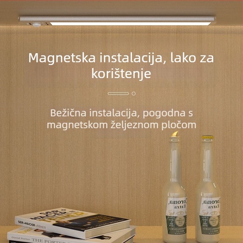 Senzorsko noćno svjetlo s ugrađenom baterijom, glatko podešavanje jačine LED trake