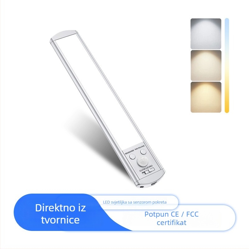 Senzorsko noćno svjetlo s ugrađenom baterijom, glatko podešavanje jačine LED trake