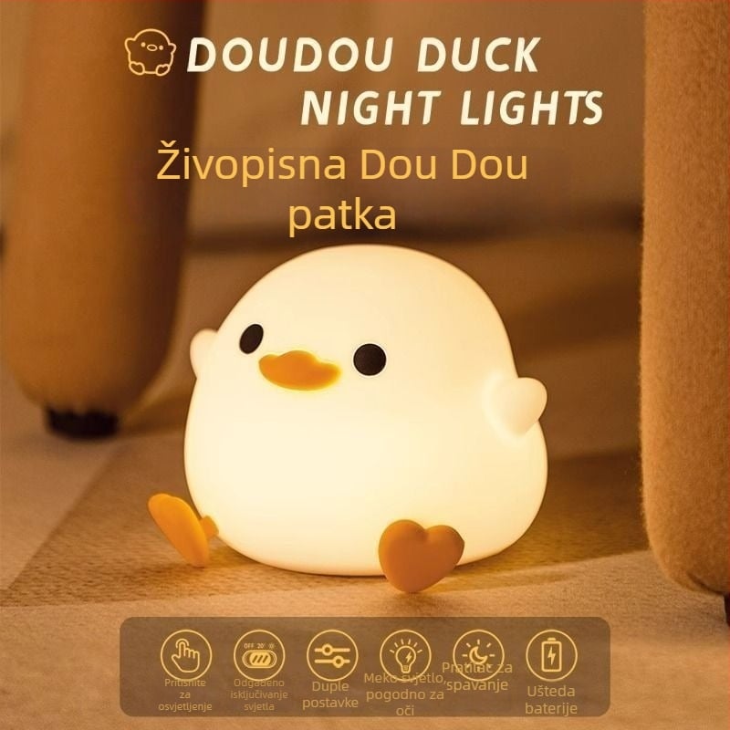 Noćna lampica u obliku životinje za bebe, silikon prehrambene kvalitete, USB napajanje, dodirno aktiviranje