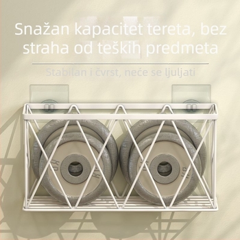 Nosač zidni za usmjerivač i set-top kutiju - bez bušenja, od ugljičnog čelika, moderan minimalistički dizajn, montaža kukom, 1-etasna polica, pogodna za kuhinju, spavaću sobu, kupaonicu, dnevni boravak