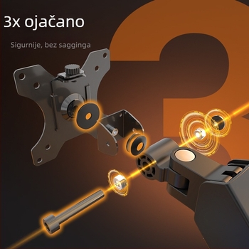 Md8 Nadograđeni nosač monitora – hladno valjana čeli, kompatibilan s 17–32 inča, 3 kg, rotirajući cantilever stolni stalak