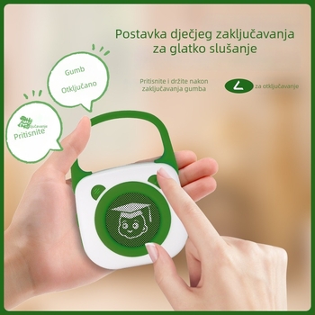 Dječja džepna priča mašina za predškolsko obrazovanje s Bluetoothom, snimanjem, punjivom baterijom, 8GB+ memorijom, tijelo od silikona