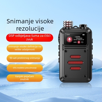 MP3 player s 3-mikrofonskim zapisom, WAV format, 5400 vremena snimanja, domet 10 m, USB 2.0