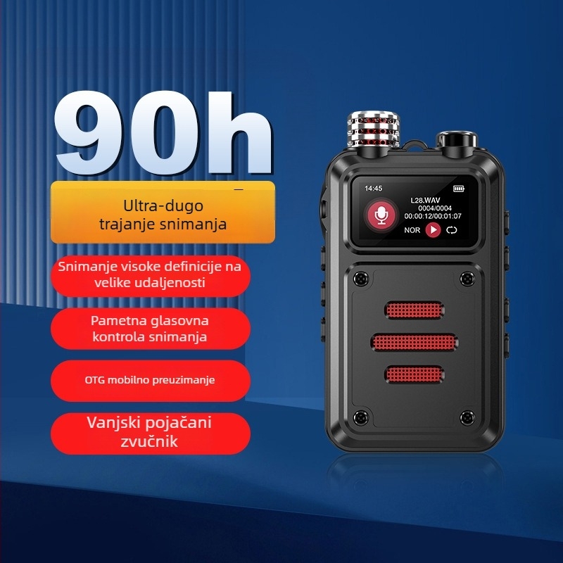 MP3 player s 3-mikrofonskim zapisom, WAV format, 5400 vremena snimanja, domet 10 m, USB 2.0