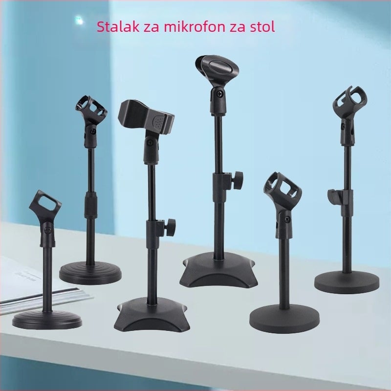 Stalak za mikrofon za stolni korištenje s teškom metalnom disk bazom, podesiva visina, kompatibilan s kondenzatorskim mikrofonom, MILESNG ZM02