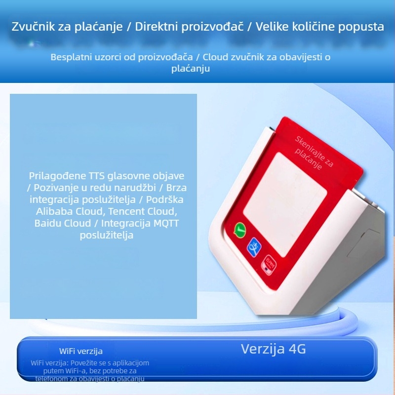 Wi‑Fi zvučnik s glasovnim uputama; USB sučelje; ugrađena baterija 1200–2000 mAh; reprodukcija do 8 sati