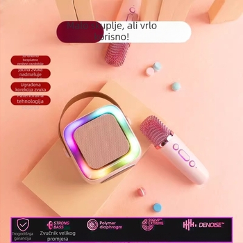 Prenosni Bluetooth karaoke zvučnik s ugrađenom baterijom (Bluetooth 5.0, IPX7, 5W, frekvencijski raspon 100 Hz–20 kHz, 800–1000 mAh)