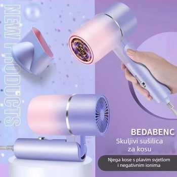 Čekićevog oblika sklopivo sušilo za kosu s negativnim ionima, 600W DC četkasti motor, 220V, 3 brzine protoka zraka