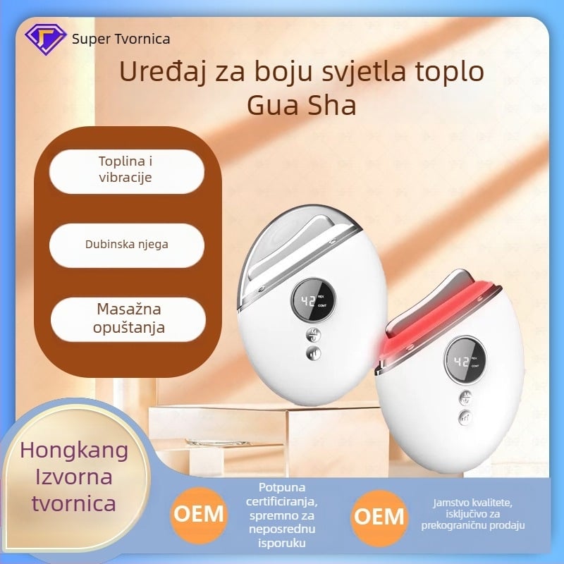 Masirač za lice i vrat s terapijom boja svjetla, prijenosni, ugrađena baterija 800–1000 mAh, IPX0