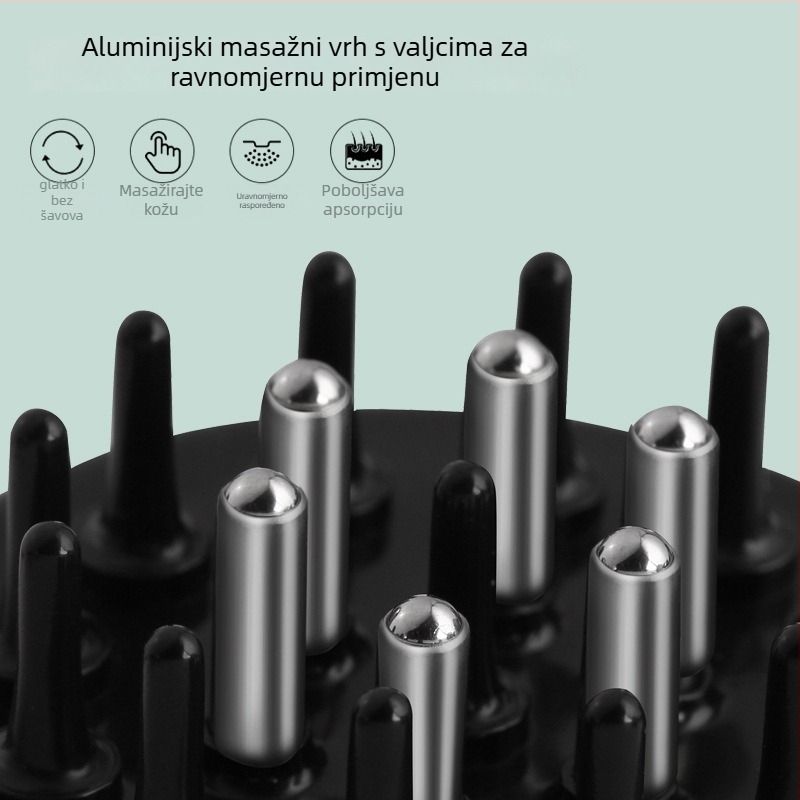 Aplikator za vlasište s tekućinom za njegu kose, četka s kuglicama za usmjeravanje tekućine, model Liquid Diverter; težina 35-40 g; pogodan za sve sezone; opća namjena