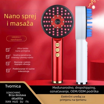 Električni masažni češalj za glavu – vibracijski masažer, model S2, baterijsko napajanje, mehaničko upravljanje, 4 brzine