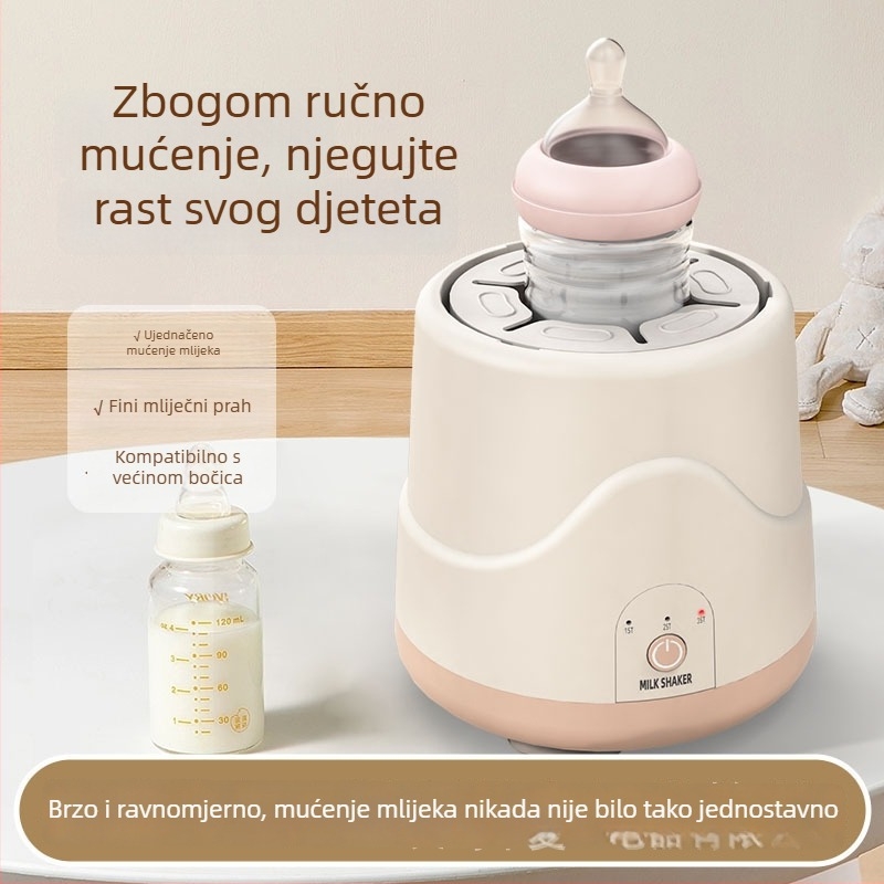 Električni shaker za mlijeko za bebe s 55°C konstantnom temperaturom, USB punjenje, 3 brzine miješanja, brzo zagrijavanje