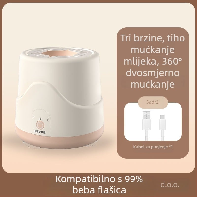 Električni shaker za mlijeko za bebe s 55°C konstantnom temperaturom, USB punjenje, 3 brzine miješanja, brzo zagrijavanje