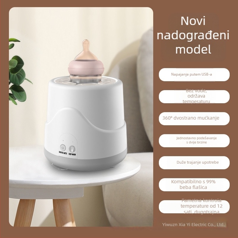 Električni shaker za mlijeko za bebe s 55°C konstantnom temperaturom, USB punjenje, 3 brzine miješanja, brzo zagrijavanje