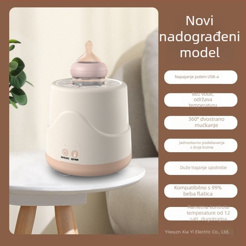 Električni shaker za mlijeko za bebe s 55°C konstantnom temperaturom, USB punjenje, 3 brzine miješanja, brzo zagrijavanje
