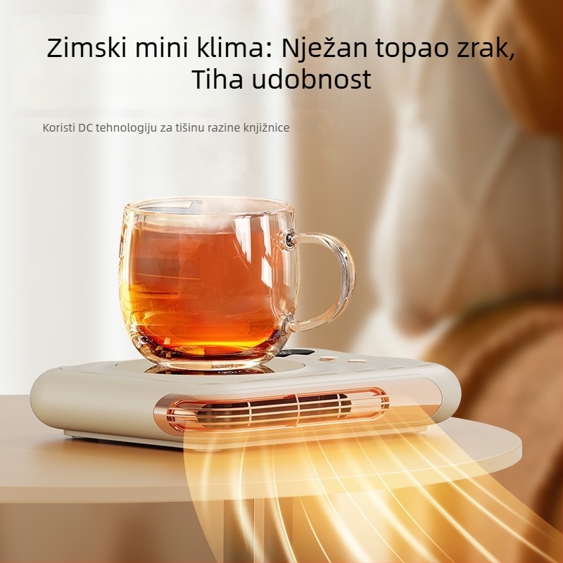 Dva u jedan stolni termostatski podmetač i grijač s dodirnim upravljanjem, napajanje iz mreže, automatsko isključivanje