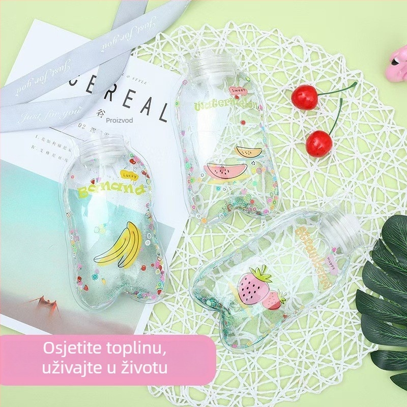 Buteljka za vruću vodu napunjena vodom – velvet Teddy, crtani stil, pogodna za ruke, noge i želudac, zagrijavanje ubrizgavanjem vode, 38 g