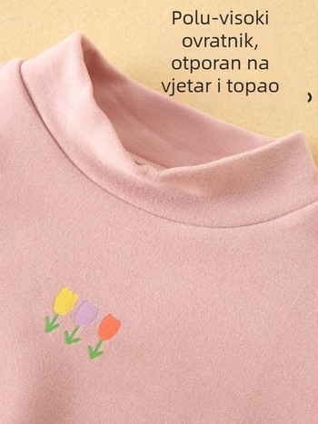 Dječja zimska majica s okruglim izrezom, Lyocell 50,6%, 330 g/m², mekana brusirana tkanina, za djecu iznad 140 cm
