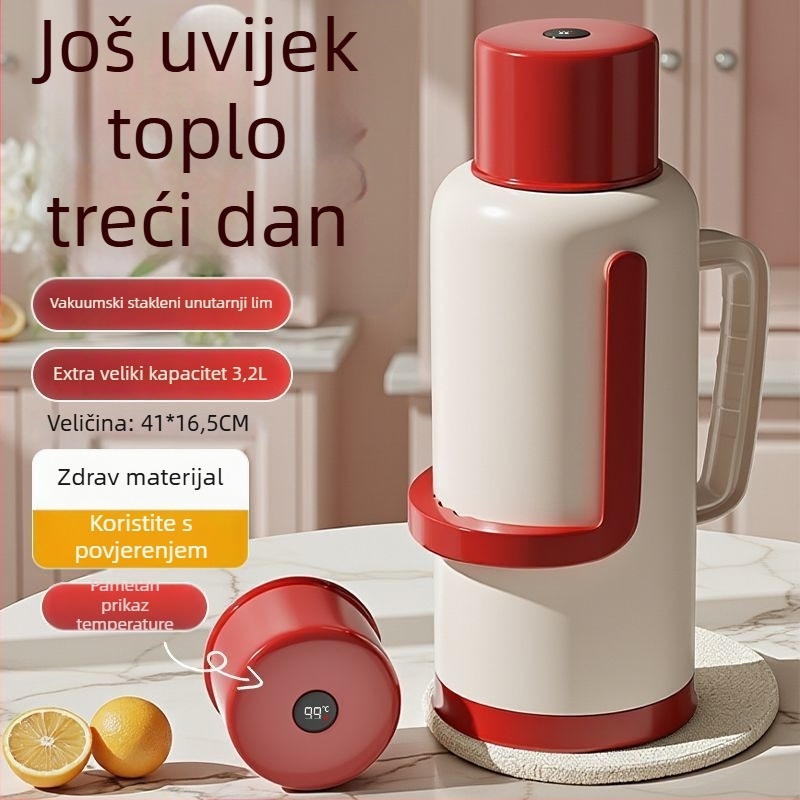 Termos boca s staklenom unutrašnjošću, velik kapacitet, izolacija 12–24 h, premium Xinmeiya PP+staklo