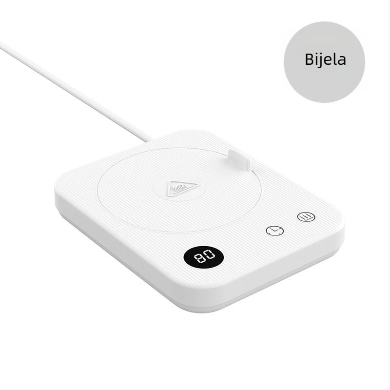 Grijaća podloga za šalice s 4 razine temperature do 80°C, dodirni upravljanje, AC napajanje, automatsko isključivanje