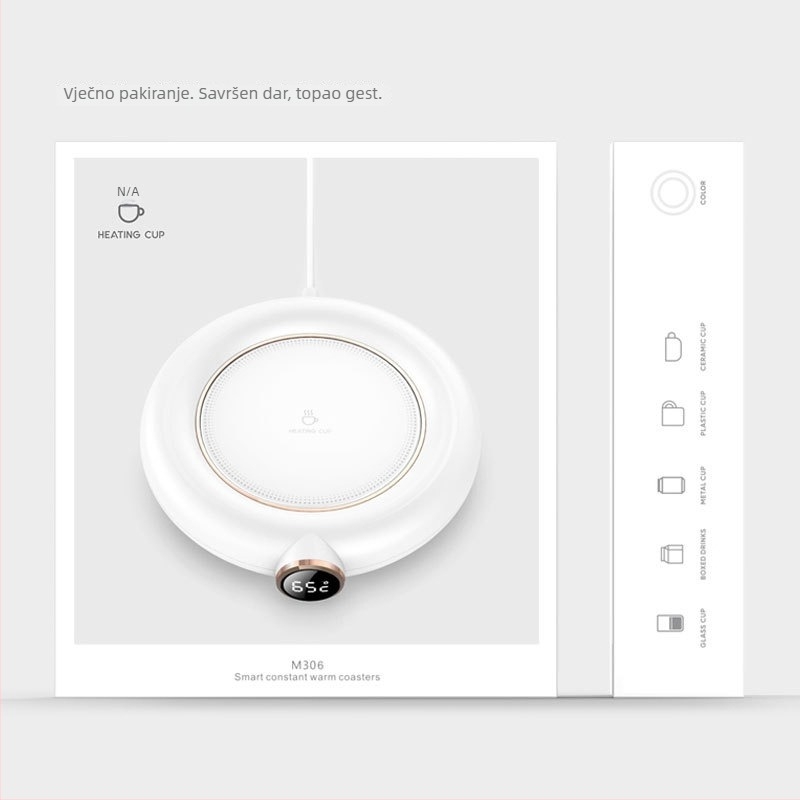 Inteligentna podložka za grijanje šalice s plastičnim kućištem, USB napajanje, mehaničko upravljanje, bez automatskog isključivanja.