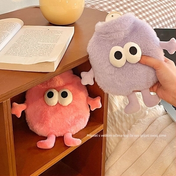 Bočica za vruću vodu na punjenje vodom, flanel, sladak crtani stil, grijač za ruke, 100 g